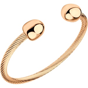 image:image555Jewelry Flexible Twisted Wire Cable Open Cuff Bangle Bracelet for Men amp WomenRose Gold