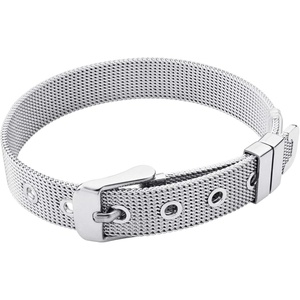 image:image555Jewelry Stainless Steel Adjustable Belt Buckle Mesh Bangle Bracelet for WomenSilver