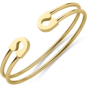 image:image555Jewelry Stainless Steel Dual Wire Open Cuff Bangle Bracelet for Women amp LadiesGold