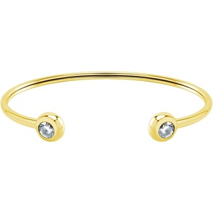 image:image555Jewelry Stainless Steel Open Cuff Bangle CZ Bead Bracelet for Women amp LadiesGold