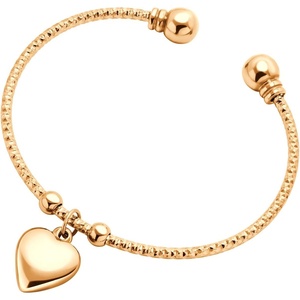 image:image555Jewelry Stainless Steel Open Cuff Bangle Heart Charm Bracelet for Women amp LadiesRose Gold