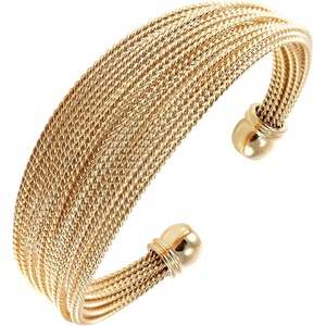 image:image555Jewelry Stainless Steel Open Cuff Twisted Wire Bangle Bracelet for Women amp LadiesGold