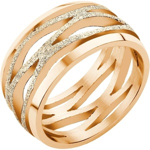 image:image555Jewelry Stainless Steel Sparkly Patterned Ring for Women Glittering Sandblast Texture Female RingRose Gold