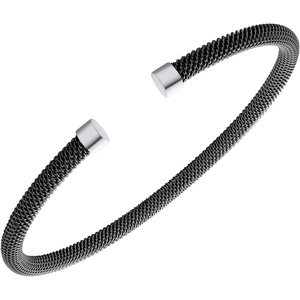 image:image555Jewelry Unisex Stainless Steel Mesh Open Cuff Bangle Bracelet for Men amp WomenBlackSilver Style 4
