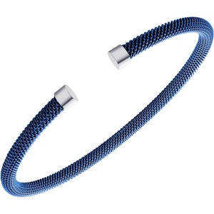 image:image555Jewelry Unisex Stainless Steel Mesh Open Cuff Bangle Bracelet for Men amp WomenBlueSilver Style 4