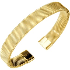 image:image555Jewelry Unisex Stainless Steel Mesh Open Cuff Bangle Bracelet for Men amp WomenGold