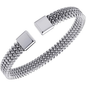 image:image555Jewelry Unisex Stainless Steel Mesh Open Cuff Bangle Bracelet for Men amp WomenSilver Style 3