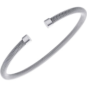 image:image555Jewelry Unisex Stainless Steel Mesh Open Cuff Bangle Bracelet for Men amp WomenSilver Style 4