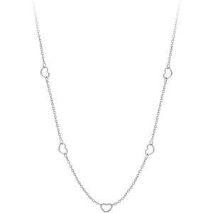 image:image555Jewelry Womens Stainless Steel Mini Multi Heart Love Dainty Chain NecklaceSilver