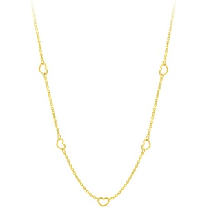 image:image555Jewelry Womens Stainless Steel Mini Multi Heart Love Dainty Chain NecklaceYellow Gold