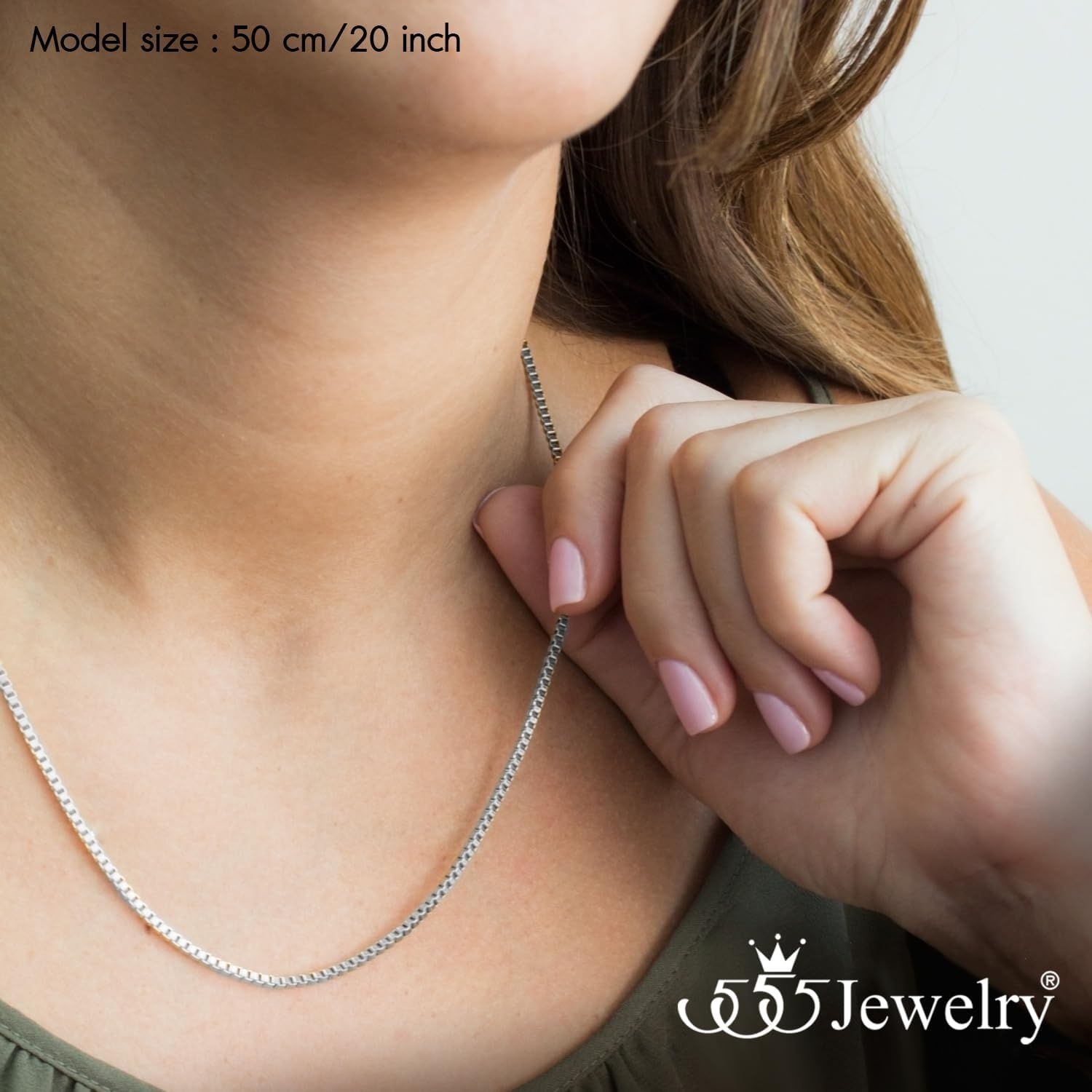 image:image555Jewelry 25mm Stainless Steel Box Chain Necklace for Men amp Women 1628 InchSquare Box Chain Silver