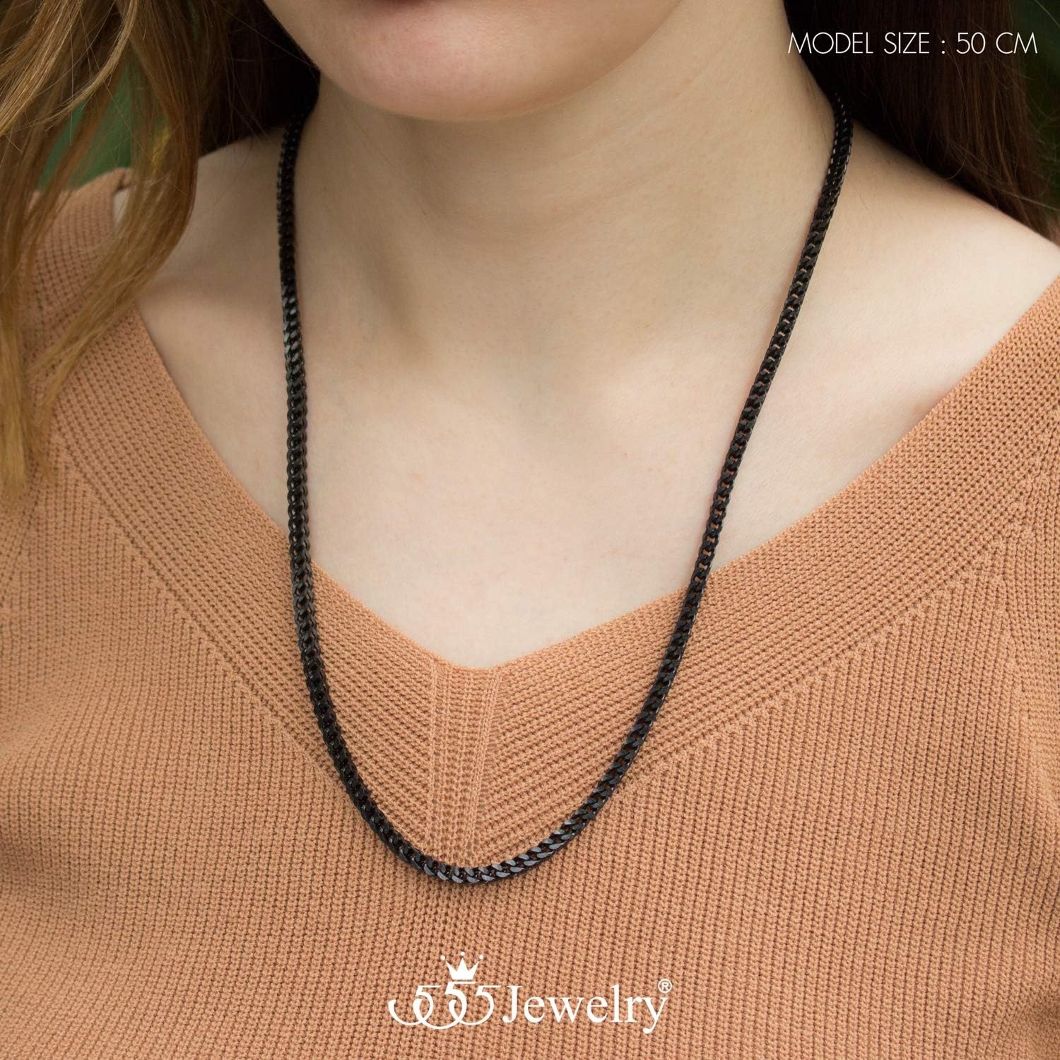 image:image555Jewelry 33mm Stainless Steel Franco Necklace for Men amp Women 2024 InchBlack