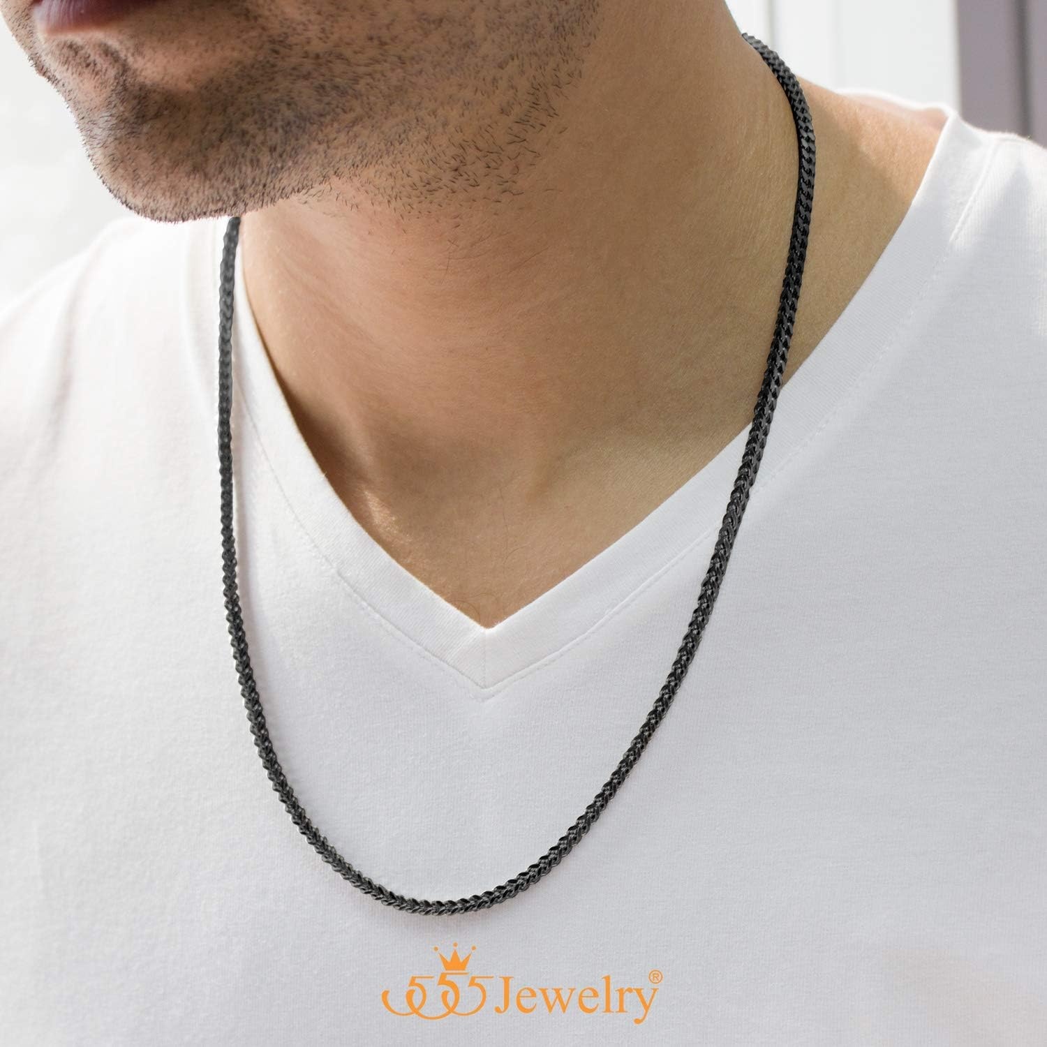 image:image555Jewelry 33mm Stainless Steel Franco Necklace for Men amp Women 2024 InchBlack