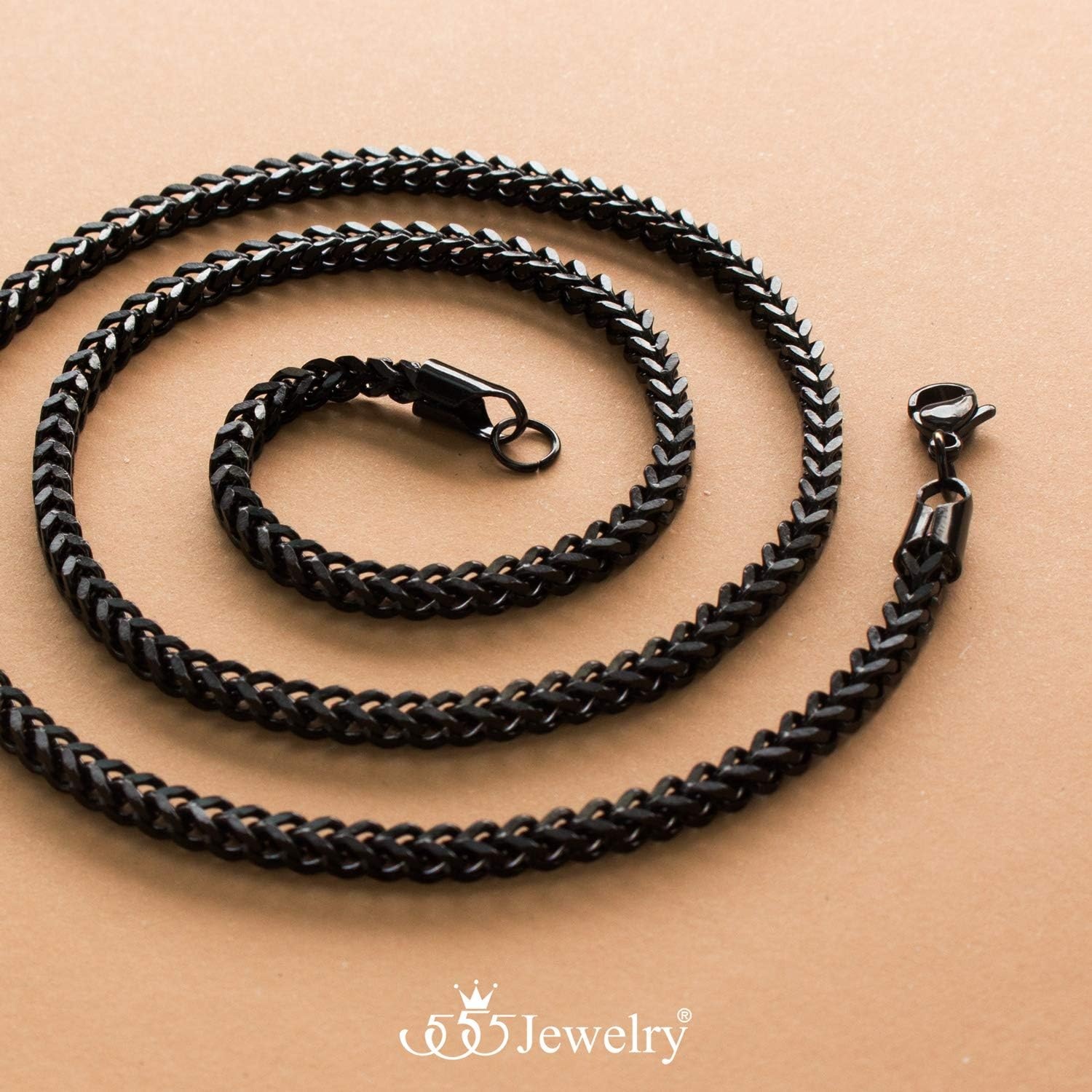 image:image555Jewelry 33mm Stainless Steel Franco Necklace for Men amp Women 2024 InchBlack