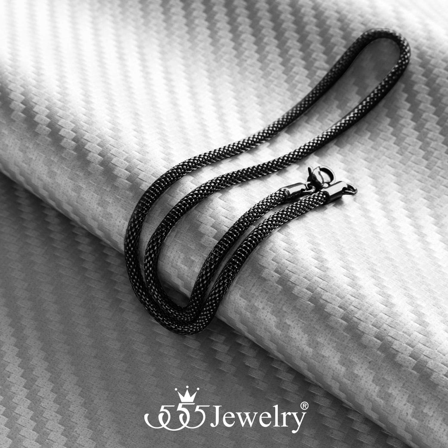 image:image555Jewelry 33mm Stainless Steel Mesh Necklace for Women amp Men Available in 1622Black