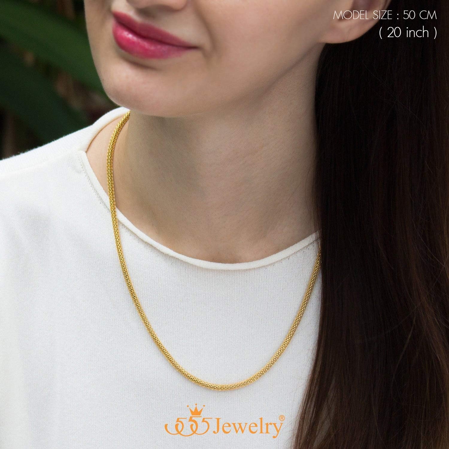 image:image555Jewelry 33mm Stainless Steel Mesh Necklace for Women amp Men Available in 1622Gold