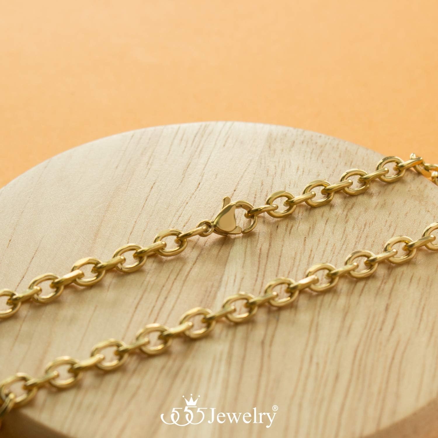image:image555Jewelry 5mm Stainless Steel Cable Chain Necklace for Men amp Women 1624 InchGold