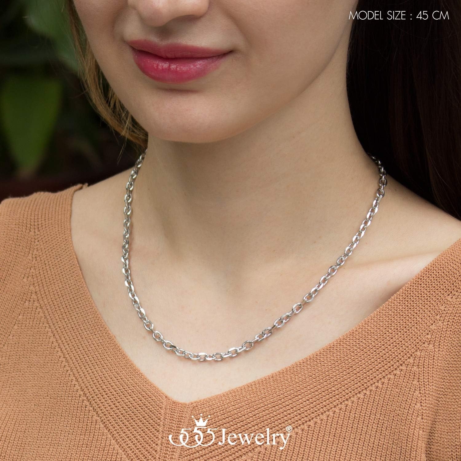 image:image555Jewelry 5mm Stainless Steel Cable Chain Necklace for Men amp Women 1624 InchSilver