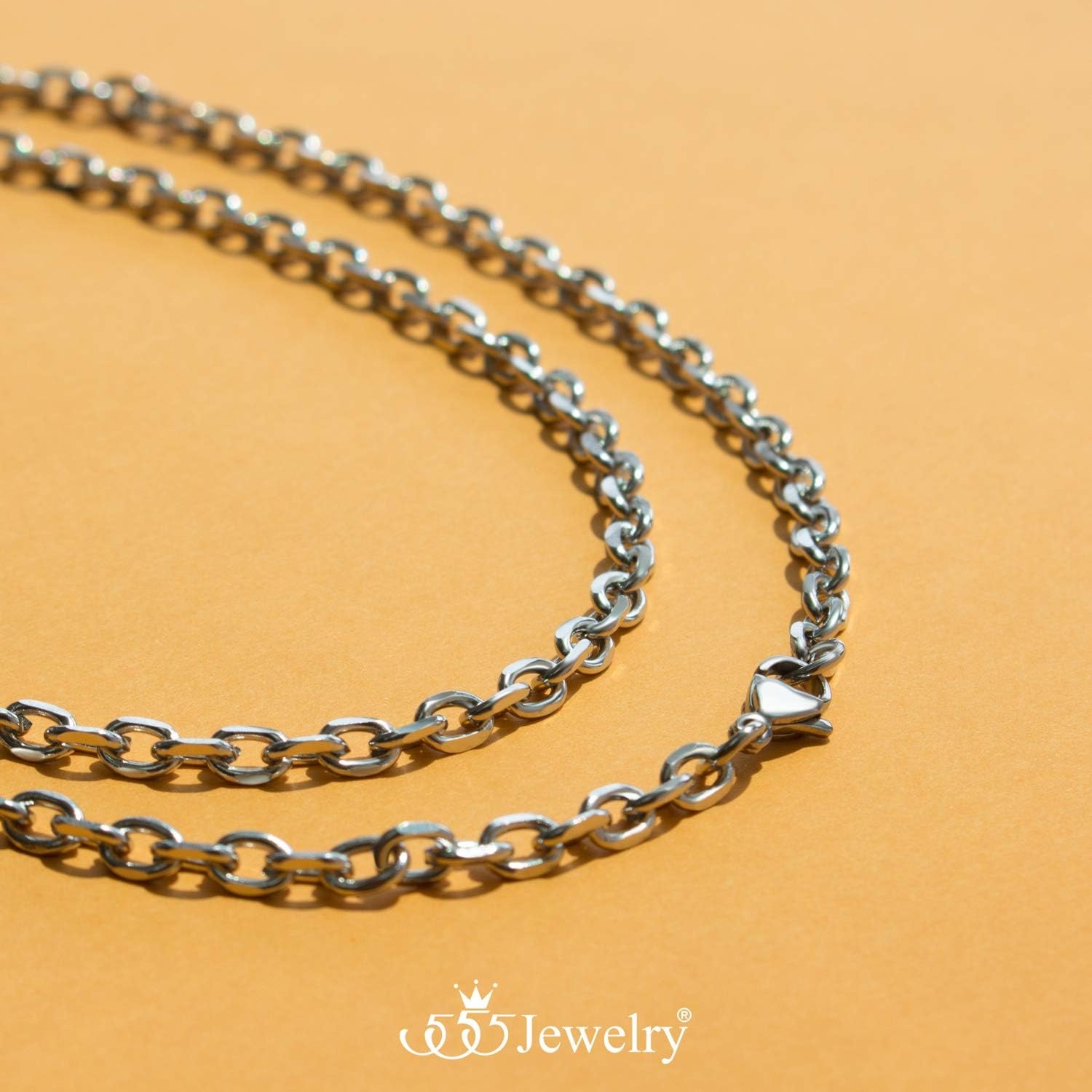 image:image555Jewelry 5mm Stainless Steel Cable Chain Necklace for Men amp Women 1624 InchSilver