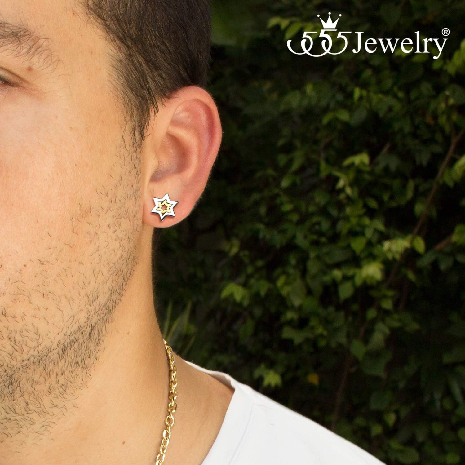 image:image555Jewelry Hypoallergenic Stainless Steel Star of David Stud Earrings for Women amp LadiesSilver Gold