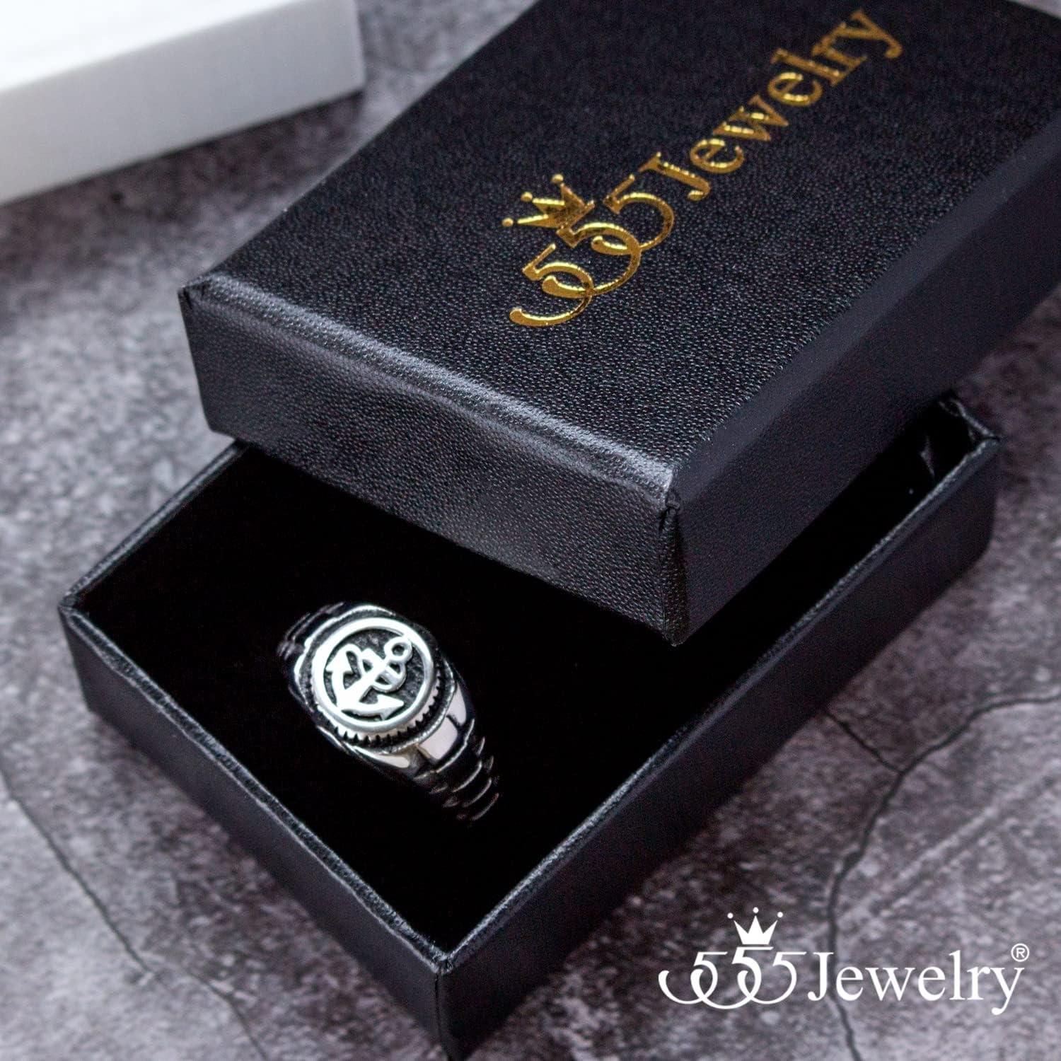 image:image555Jewelry Stainless Steel Modern Nautical Pirate Sailor Anchor Signet Ring for MenSilver