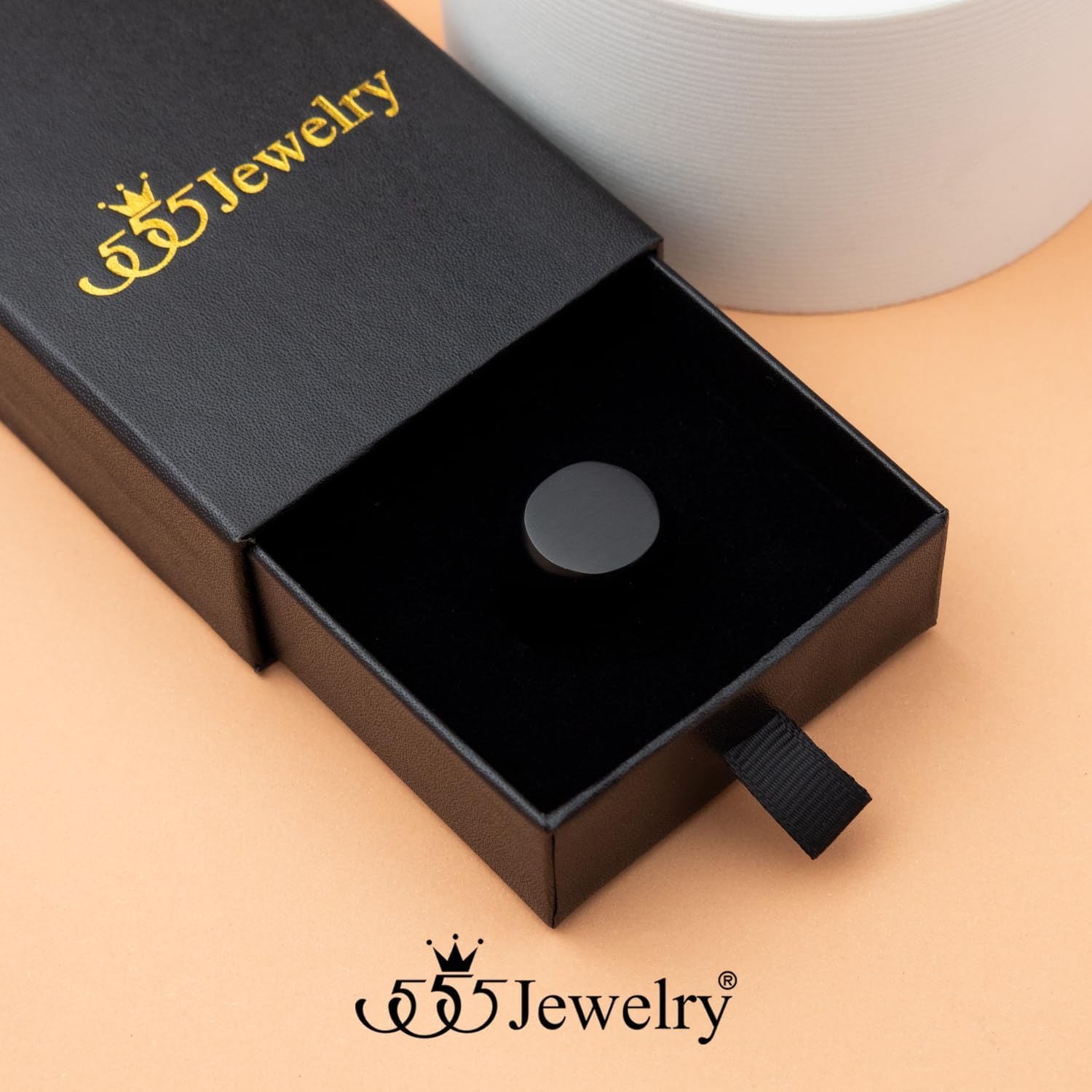 image:image555Jewelry Stainless Steel Solid Plain High Polish Round Signet Ring for MenBlack Matt