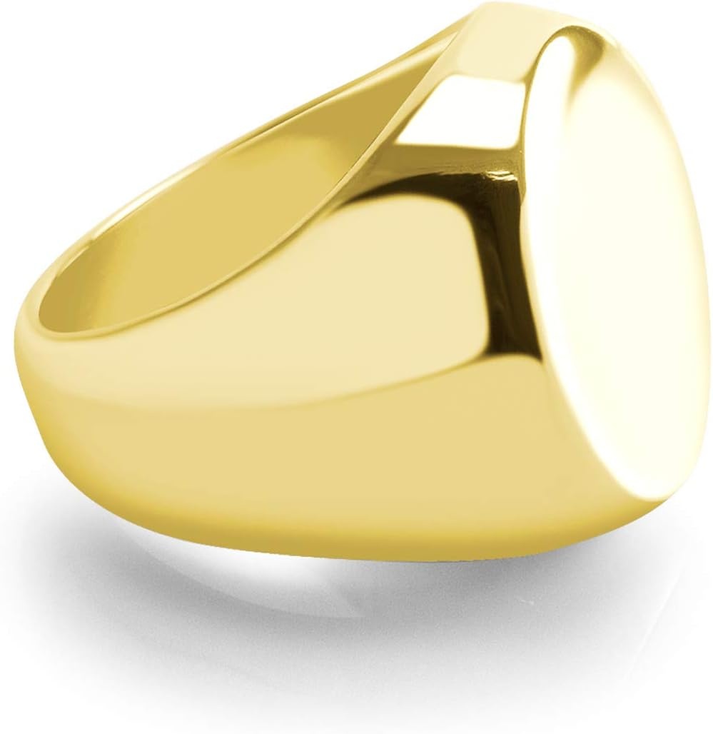 image:image555Jewelry Stainless Steel Solid Plain High Polish Round Signet Ring for MenGold