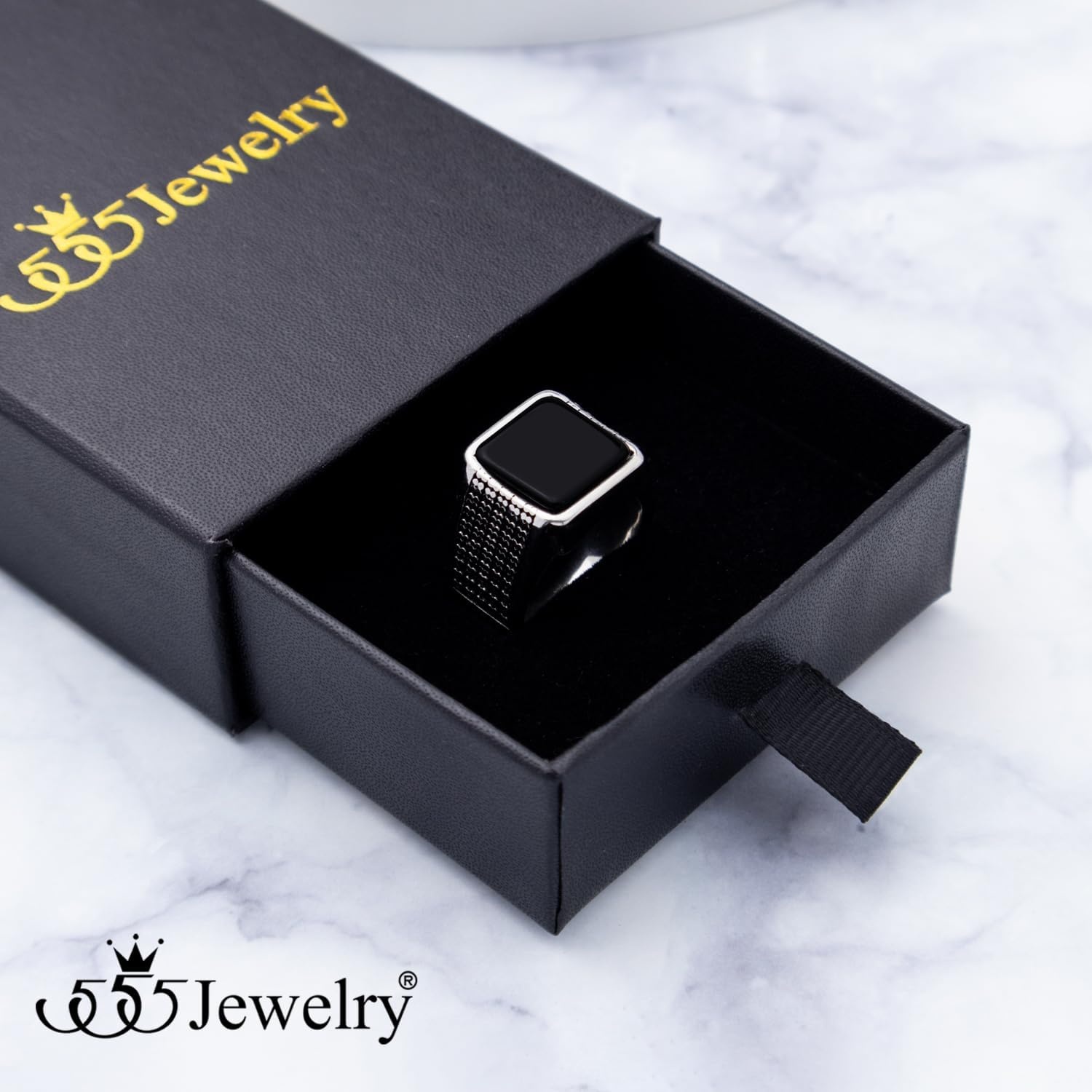 image:image555Jewelry Stainless Steel Vintage Celtic Signet TurquoiseOnyx Stone Ring for MenOnyx Style 3