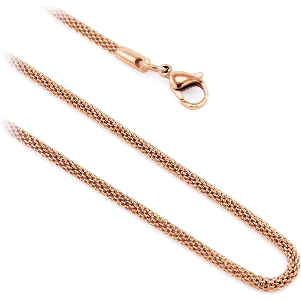image:image555Jewelry 33mm Stainless Steel Mesh Necklace for Women amp Men Available in 1622Rose Gold