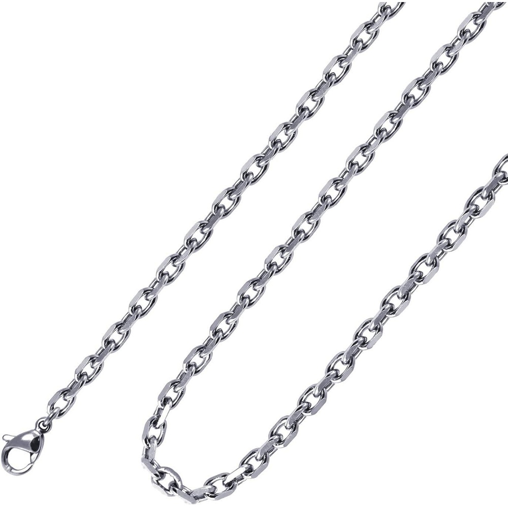 image:image555Jewelry 5mm Stainless Steel Cable Chain Necklace for Men amp Women 1624 InchSilver