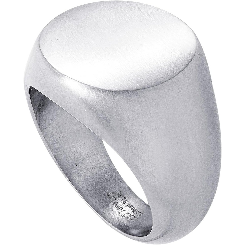 image:image555Jewelry Stainless Steel Solid Plain High Polish Round Signet Ring for MenSilver Matt