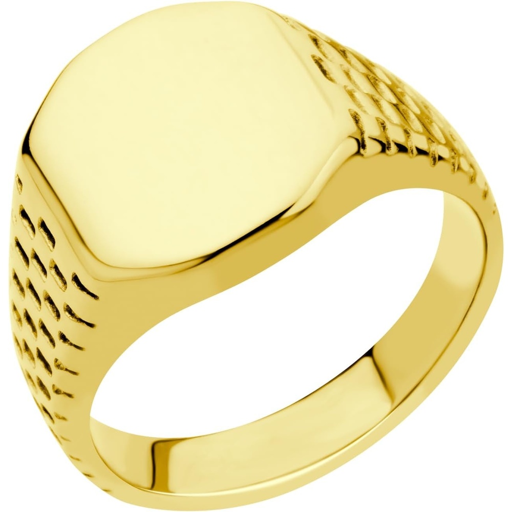 image:image555Jewelry Stainless Steel Solid Plain High Polish Round Signet Ring for MenSquare Gold
