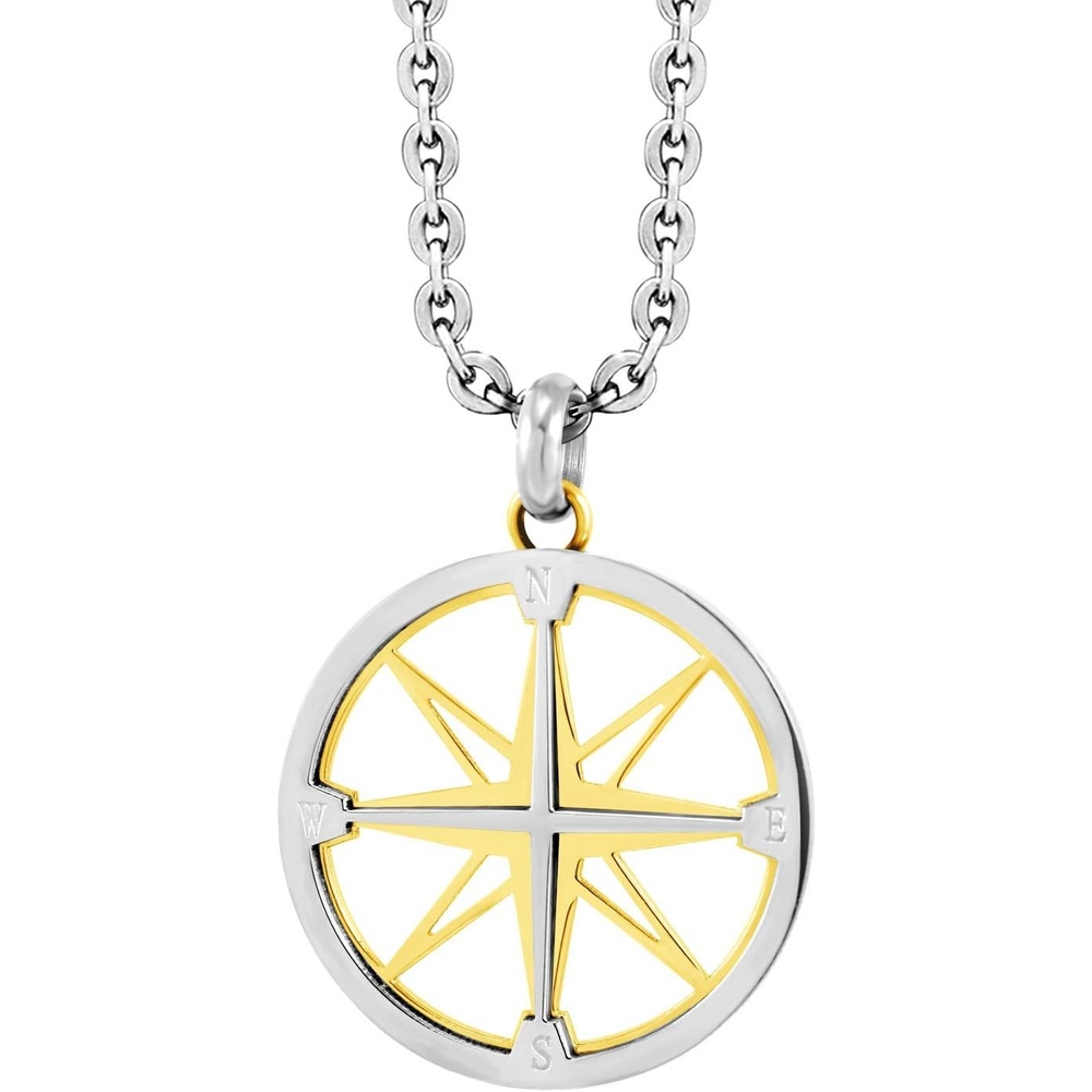 image:image555Jewelry Unisex Stainless Steel Navigator Navigation Compass Pendant NecklaceSilver Gold