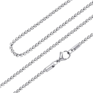 image:image555Jewelry 25mm Stainless Steel Box Chain Necklace for Men amp Women 1628 InchRound Box Chain  Silver
