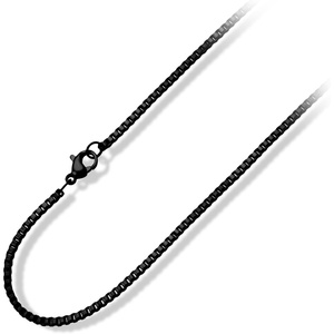 image:image555Jewelry 25mm Stainless Steel Box Chain Necklace for Men amp Women 1628 InchSquare Box Chain  Black