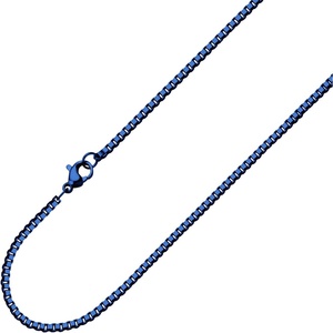 image:image555Jewelry 25mm Stainless Steel Box Chain Necklace for Men amp Women 1628 InchSquare Box Chain  Blue