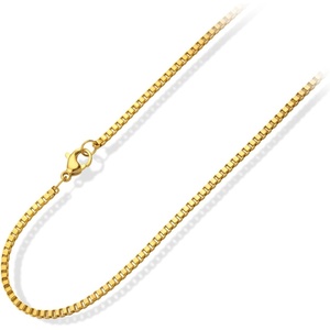 image:image555Jewelry 25mm Stainless Steel Box Chain Necklace for Men amp Women 1628 InchSquare Box Chain  Gold