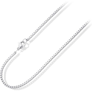 image:image555Jewelry 25mm Stainless Steel Box Chain Necklace for Men amp Women 1628 InchSquare Box Chain  Silver