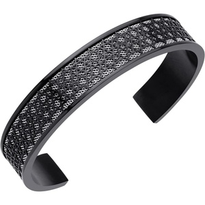 image:image555Jewelry Exclusive Stainless Steel Star of David Open Cuff Bangle Bracelet for MenBlackSilver
