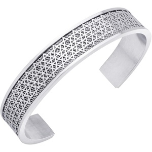 image:image555Jewelry Exclusive Stainless Steel Star of David Open Cuff Bangle Bracelet for MenSilver