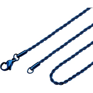 image:image555Jewelry Stainless Steel Hypoallergenic Twisted Singapore Rope Chain NecklaceBlue