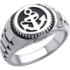 image:image555Jewelry Stainless Steel Modern Nautical Pirate Sailor Anchor Signet Ring for MenSilver
