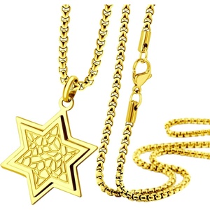 image:image555Jewelry Stainless Steel Patterned Star of David Necklace for Men amp Women 1624 Inch Box ChainGold
