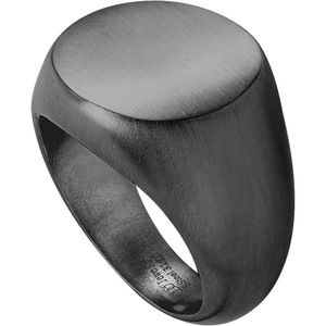image:image555Jewelry Stainless Steel Solid Plain High Polish Round Signet Ring for MenBlack Matt