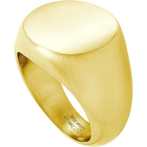 image:image555Jewelry Stainless Steel Solid Plain High Polish Round Signet Ring for MenGold Matt