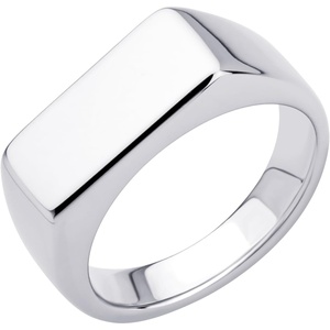 image:image555Jewelry Stainless Steel Solid Plain High Polish Round Signet Ring for MenRectangle Silver