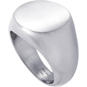 image:image555Jewelry Stainless Steel Solid Plain High Polish Round Signet Ring for MenSilver Matt