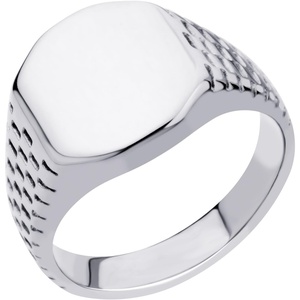 image:image555Jewelry Stainless Steel Solid Plain High Polish Round Signet Ring for MenSquare Silver
