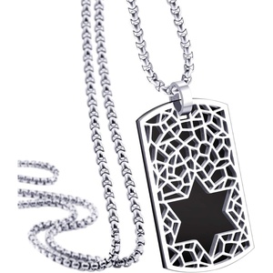 image:image555Jewelry Stainless Steel Star of David Dog Tag Necklace for Men amp Women 1624 Inch Box ChainBlack