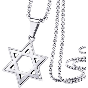 image:image555Jewelry Stainless Steel Star of David Necklace for Men amp Women 1624 Inch Box ChainSilver